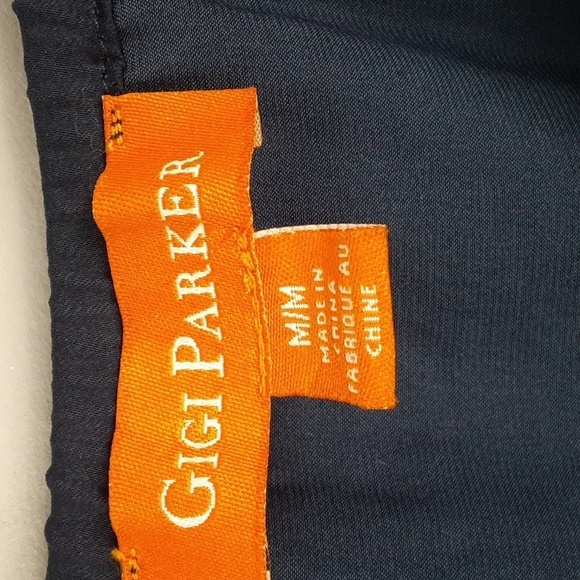 Gigi Parker Navy Blue Spagetti Wrap Blouse Top - Picture 4 of 9